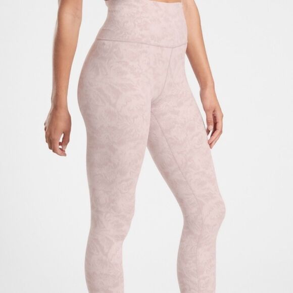 Athleta Elation Textured Tight Frosted Floral Pink leggings - Picture 2 of 12